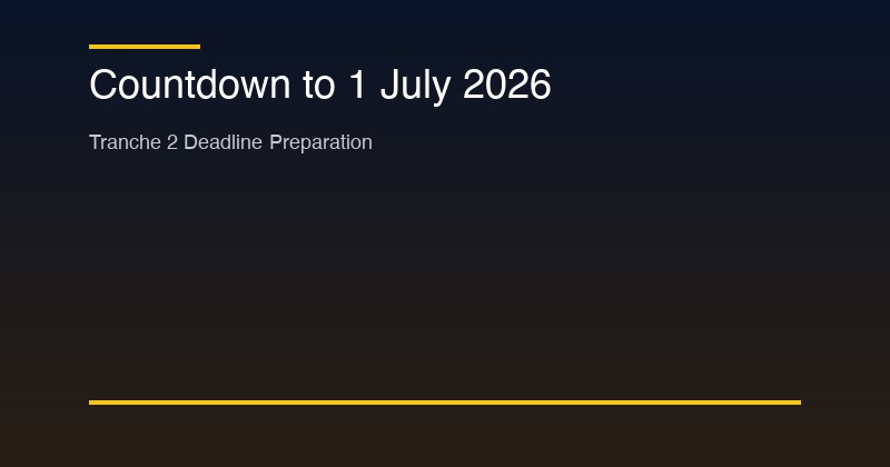 Countdown to 1 July 2026 Tranche 2 AML/CTF compliance deadline for Australian businesses